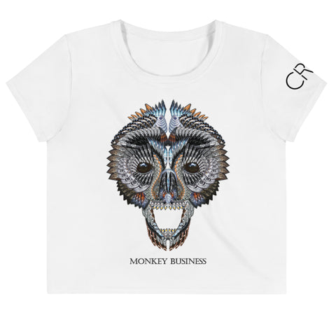 MONKEY BUSINESS - All-Over Print Crop Tee